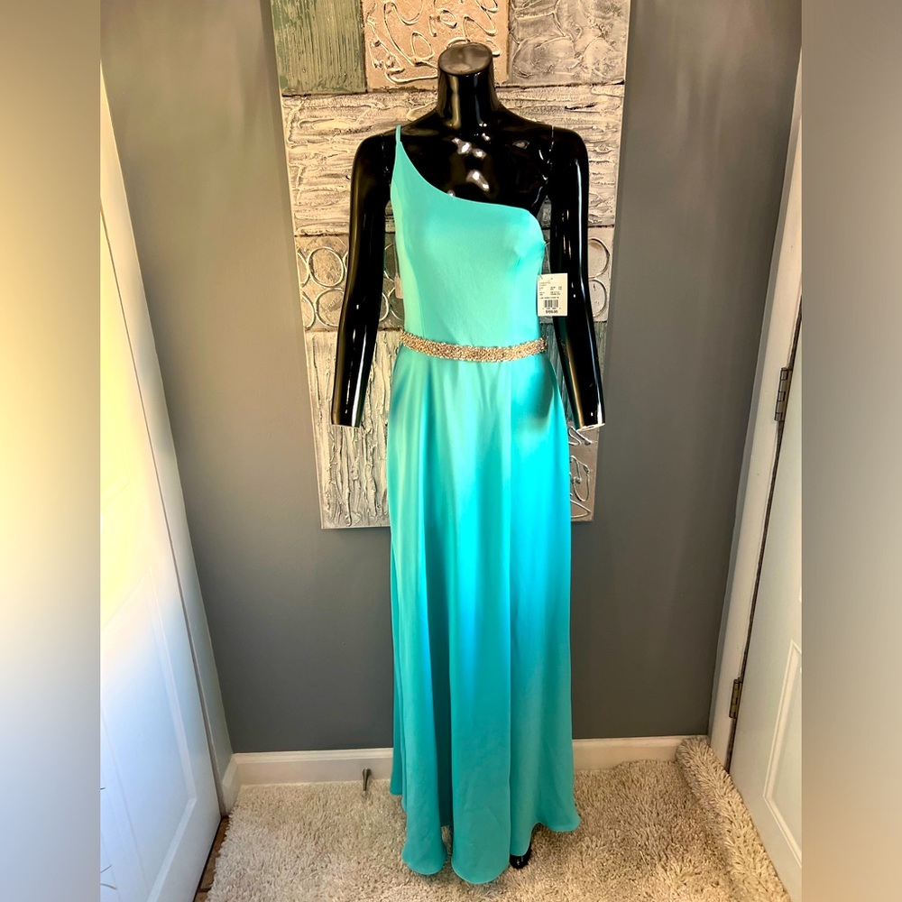 One Shoulder Spaghetti Strap Bridesmaid Dress giving goddess vibe